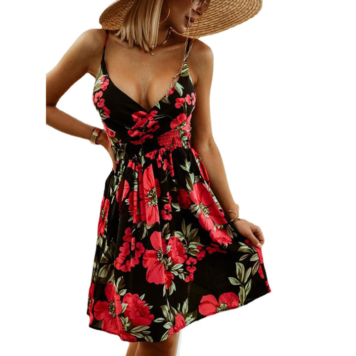 Casual tropical print swing dress for women Lune London