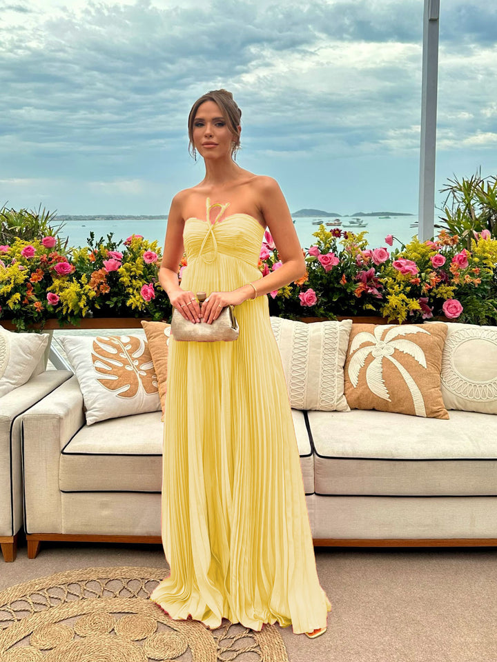 Ladies maxi dress with gathered bodice and airy skirt Lune London