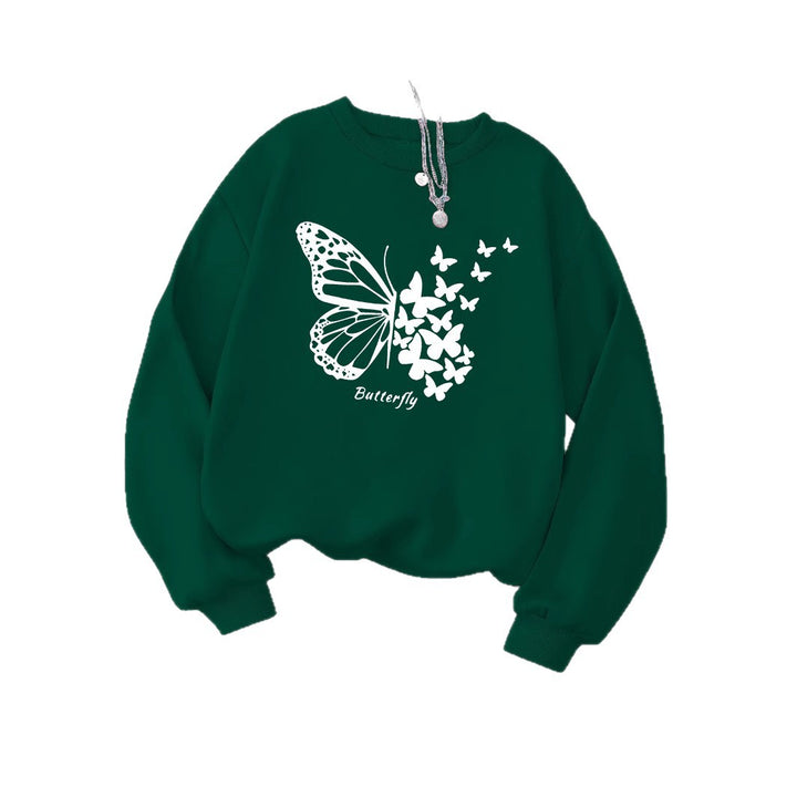 Sweatshirt femme avec motif papillon créatif et coupe décontractée Chic & Stil