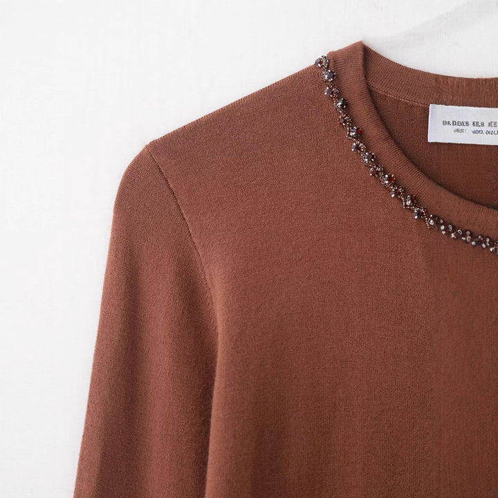 Cardigan tricoté à la mode pour femmes avec embellissement en perles élégantes Chic & Stil