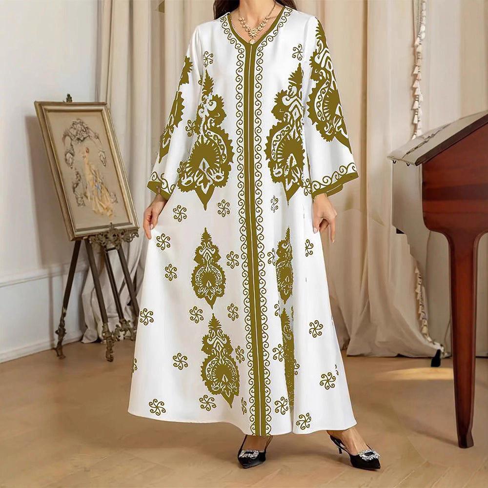 Kaftan dress for women with an artistic pattern and a relaxed fit Lune London