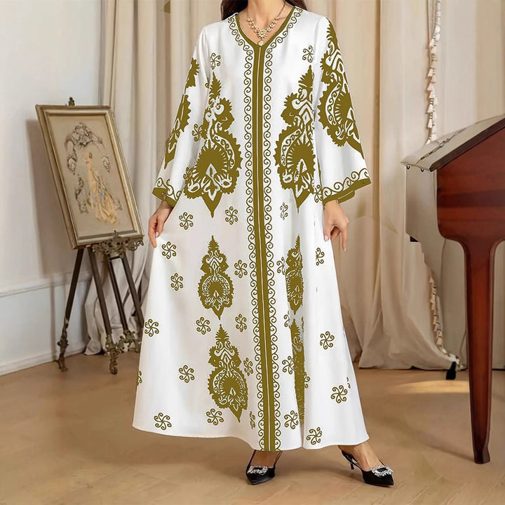 Kaftan dress for women with an artistic pattern and a relaxed fit Lune London
