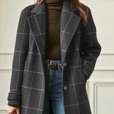 Manteau de transition pour femmes dans un motif à carreaux classique Chic & Stil