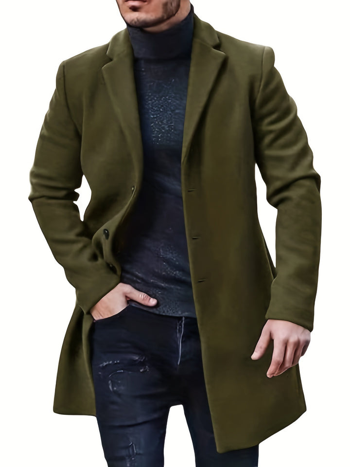 Men's Elegant Long Coat with Timeless Silhouette Lune London