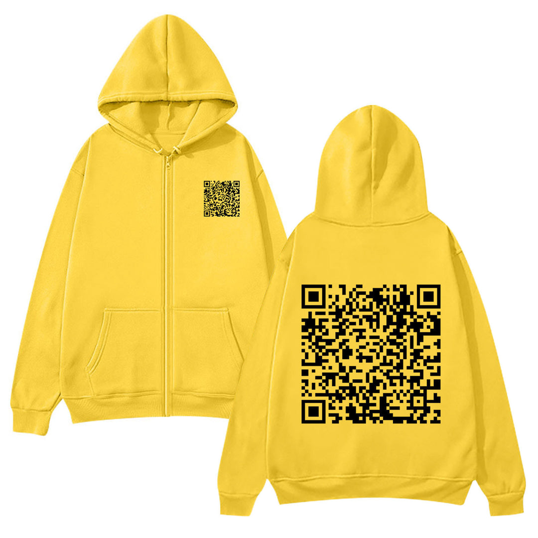 Women's hoodie jacket with QR code design and soft fleece Lune London