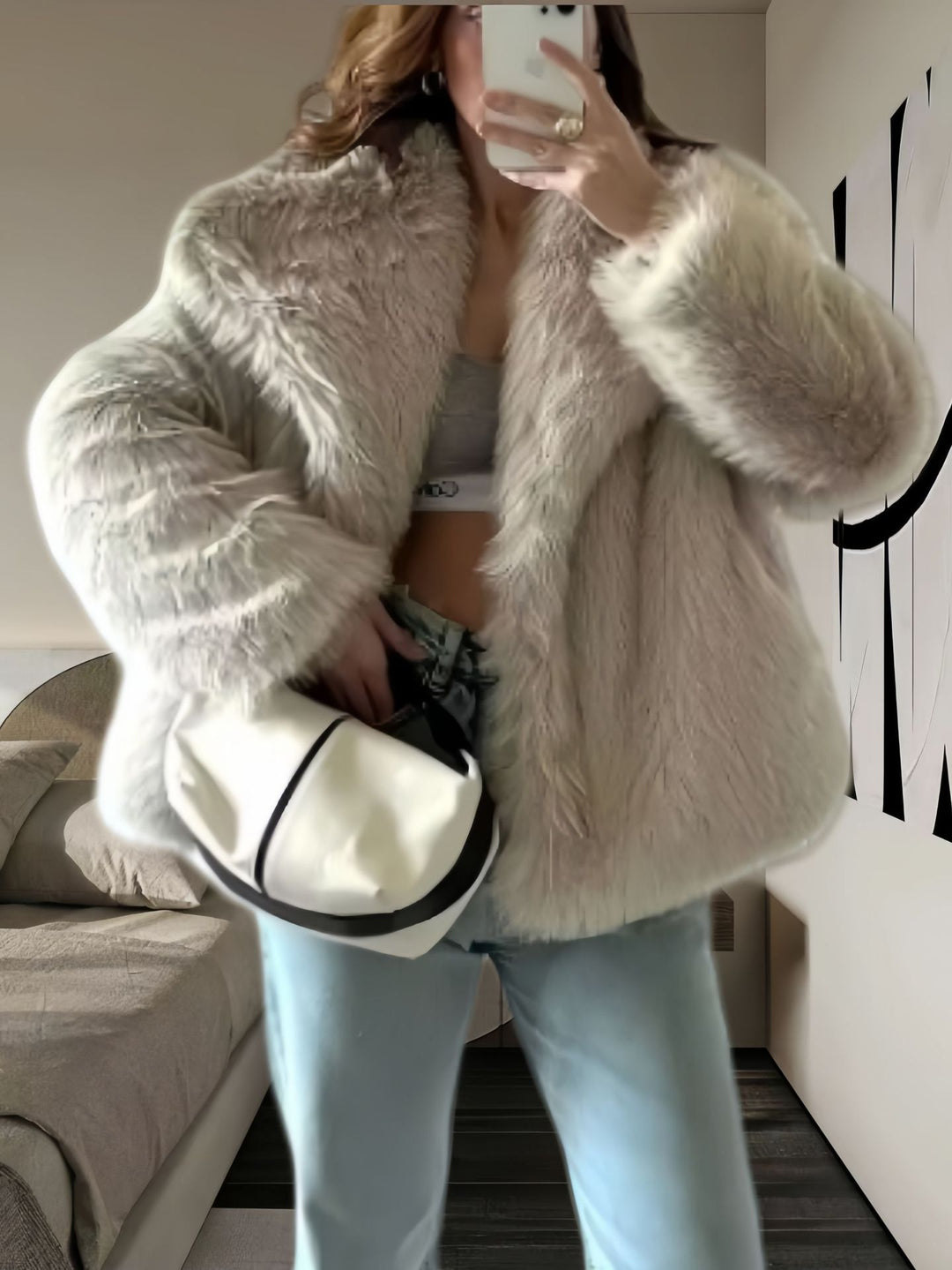 Ladies cozy fur coat Chic und Style