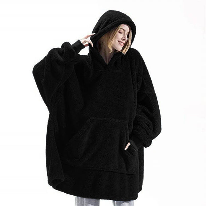 Women Oversized Fleece Hoodie with Kangaroo Pocket and Hood Lune London