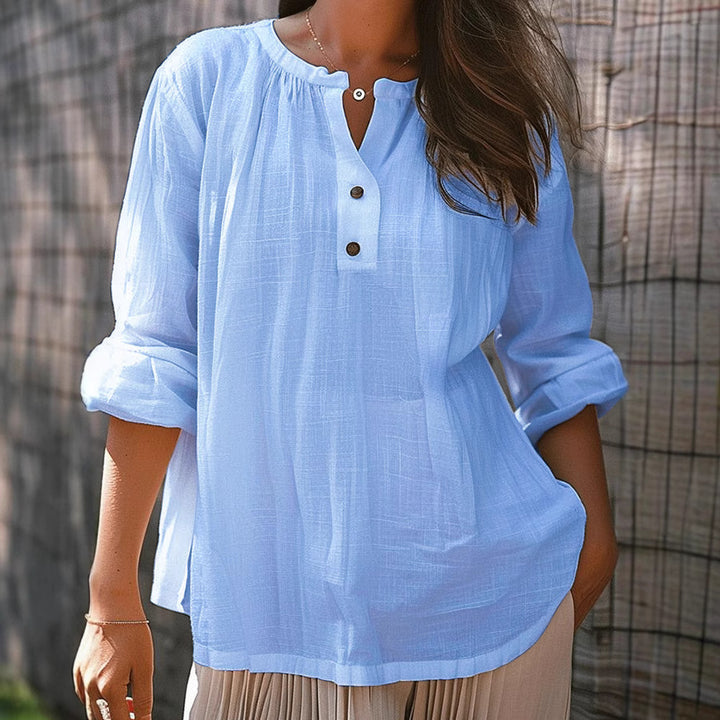 Casual blouse for women with button placket Lune London