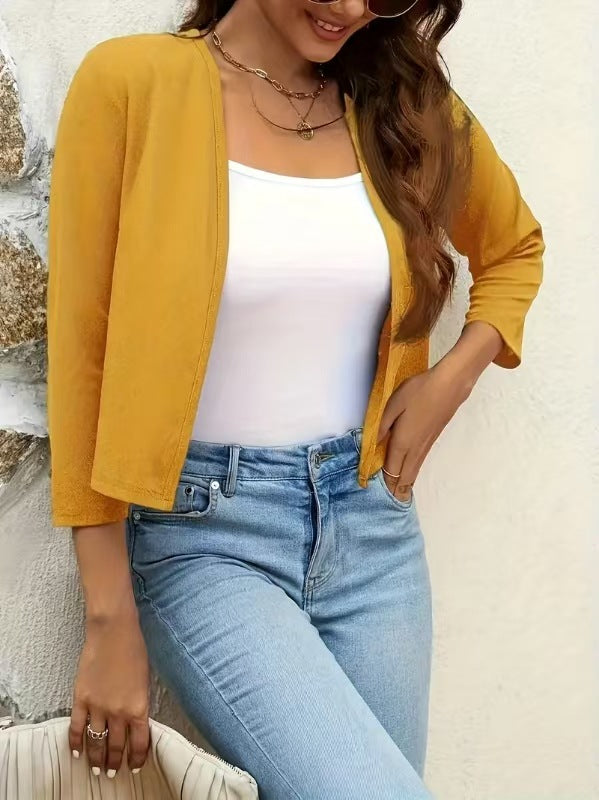 Women's airy cardigan with open front design and ¾ sleeves Lune London