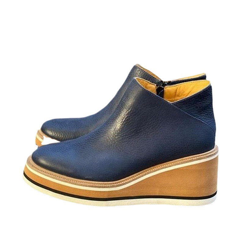 High-quality suede wedge heel boots for women with non-slip sole Lune London