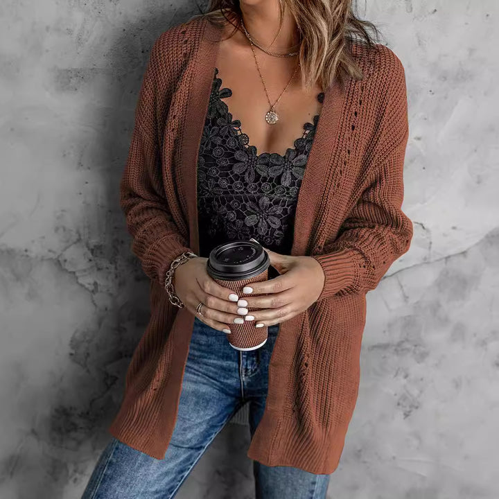 Open knit jacket for women with a slight hole structure and a comfortable fit Lune London