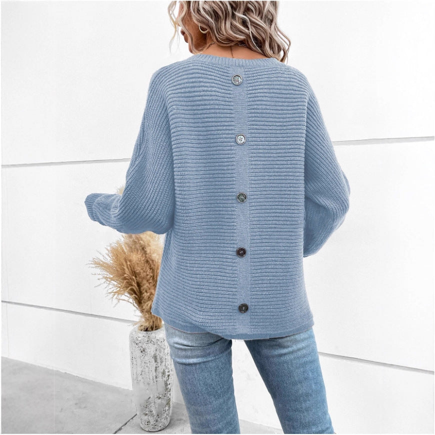Pull en tricot décontracté pour femmes avec des textures contrastées et un col en V Chic & Stil