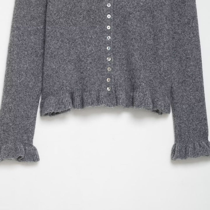 Women's cardigan with collar and decorative button closure Lune London