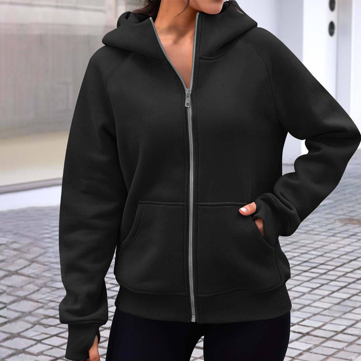 Veste à capuche confortable pour femmes avec fermeture éclair complète Chic & Stil