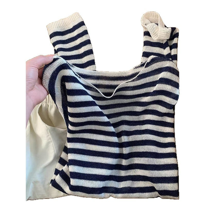 Pull décontracté à rayures pour femmes Chic & Stil