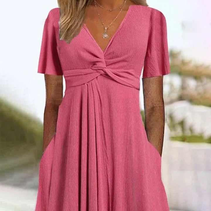 Knotty maxi dress for women with pockets Lune London