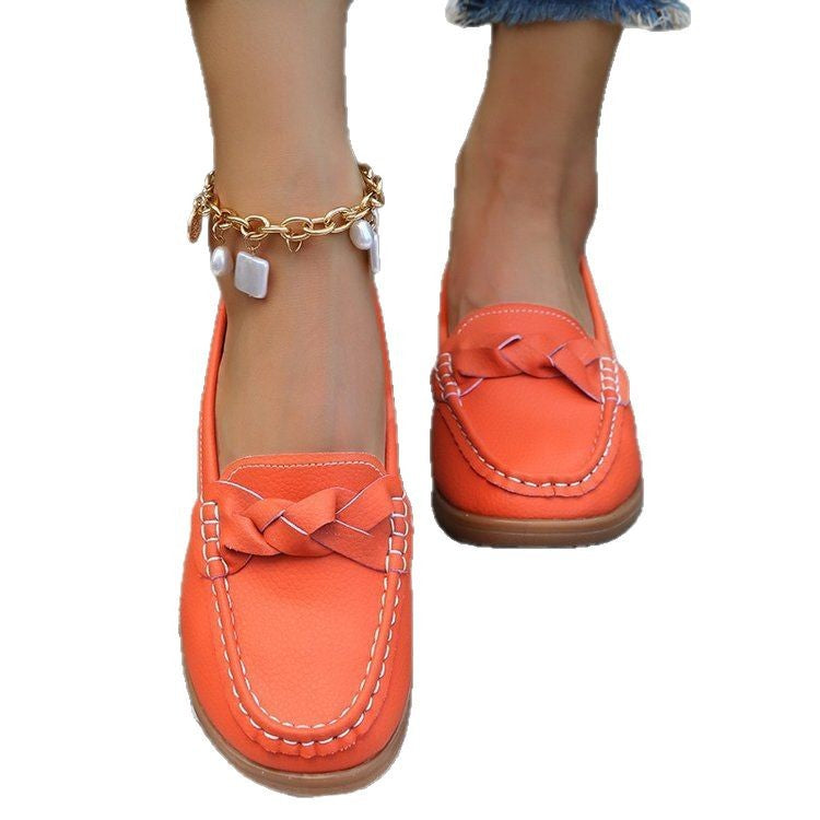 Women's Moccasins with Stylish Bow Applique and Non-Slip Sole Lune London