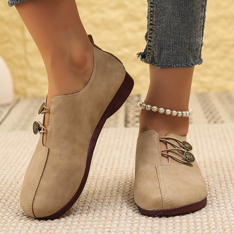 Laced slip-on suede shoes for women Lune London