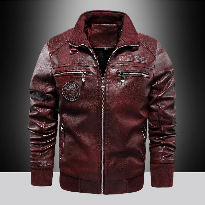 Men's faux leather jacket with stylish zipper Lune London