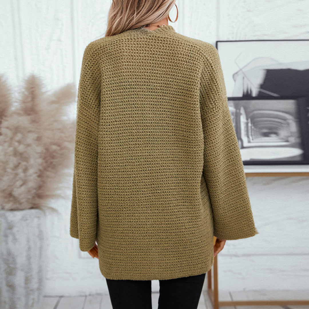 Airy knitted jacket for women with large pockets and open sleeves Lune London