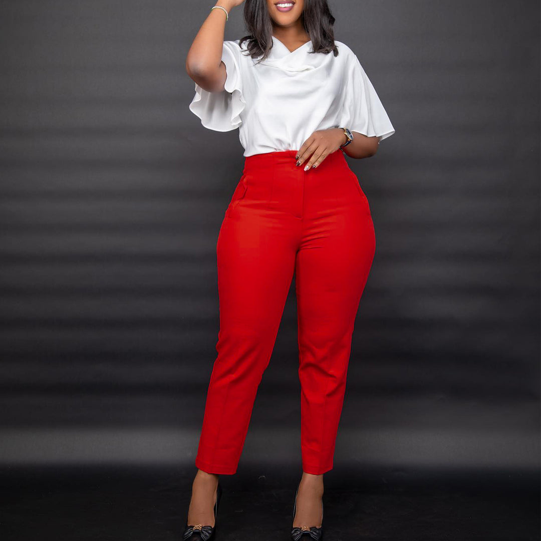 High-waisted trendy fabric pants for women with an elegant cut Lune London