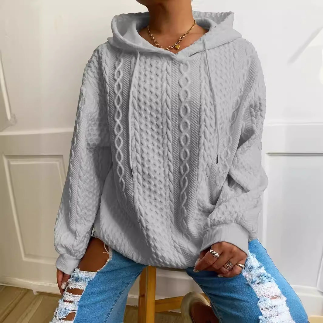 Ladies Oversized Hoodie with Patterns featuring Structured Details and a Hood Lune London