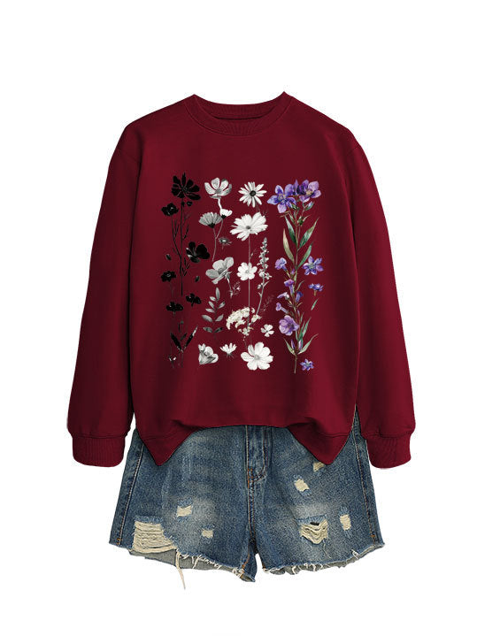 Sweat-shirt femme avec design graphique floral et doublure intérieure douce Chic & Stil