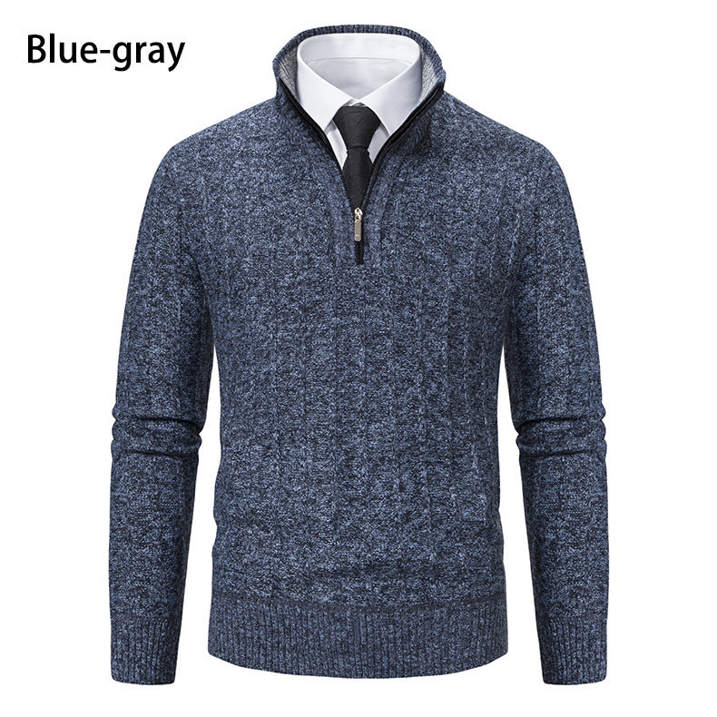 Fine knit sweater for men with zipper and structured design Lune London
