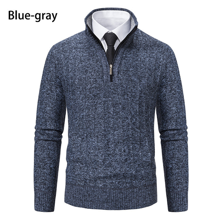 Fine knit sweater for men with zipper and structured design Lune London