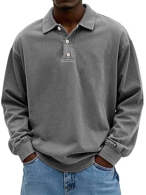 Men's polo t-shirt with button placket and relaxed fit Lune London
