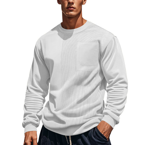 Fashionable men's sweatshirt with textured panels and chest pocket Lune London