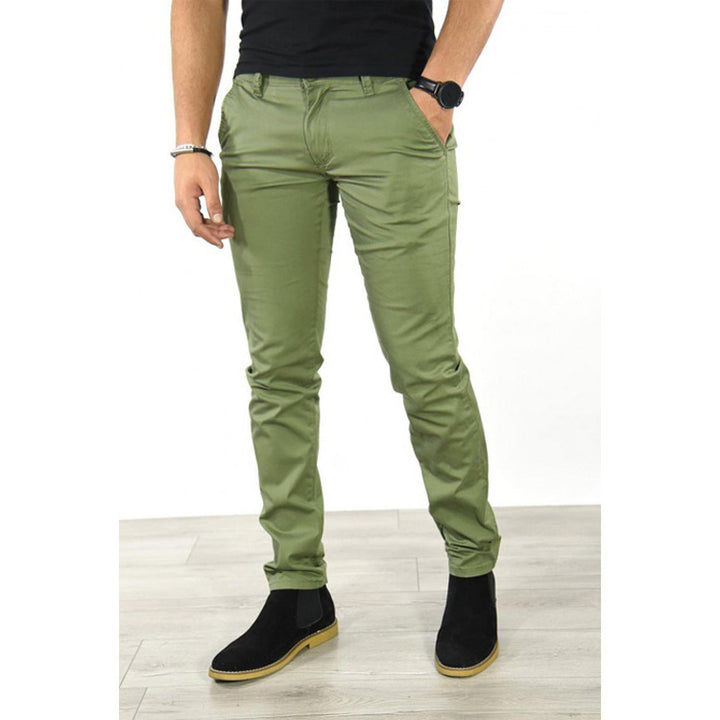 Elegant chino pants for men with a slim fit and elastic waistband Lune London