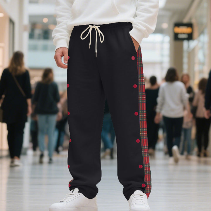 Lune London men's athletic leisure pants with snap details