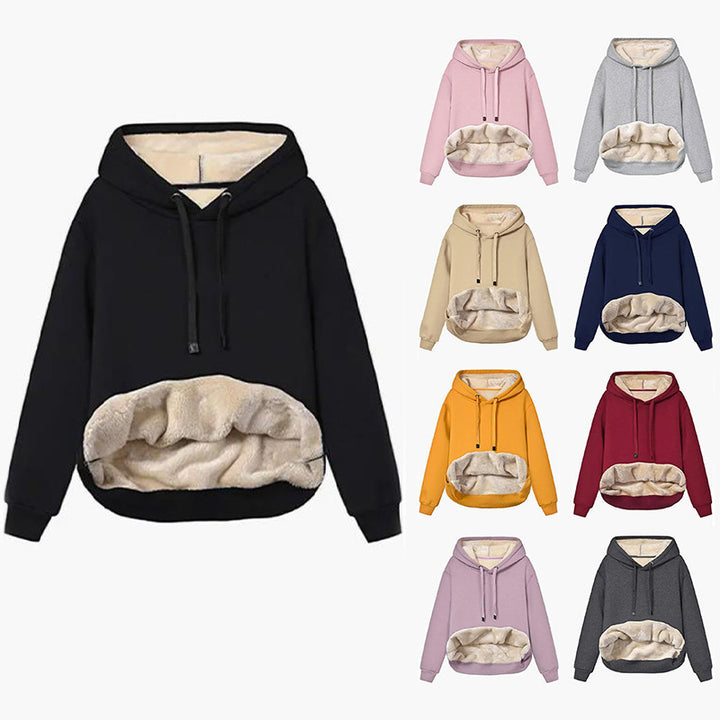Women Cozy Hooded Sweatshirt with Fleece Lining Lune London