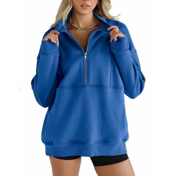 Women's sweatshirt with half-zip and oversized fit Lune London
