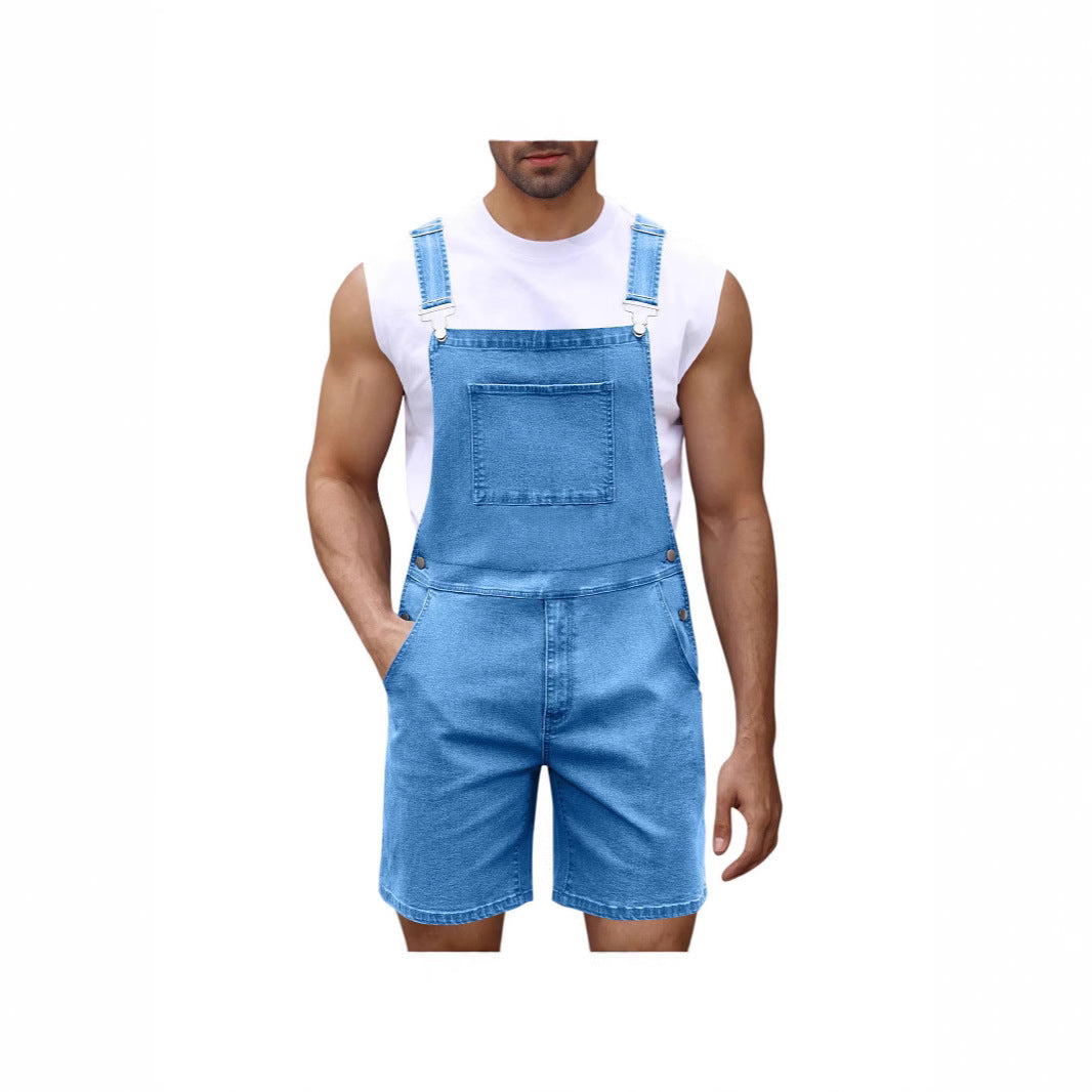 Men's denim overalls with modern pockets and adjustable straps Lune London