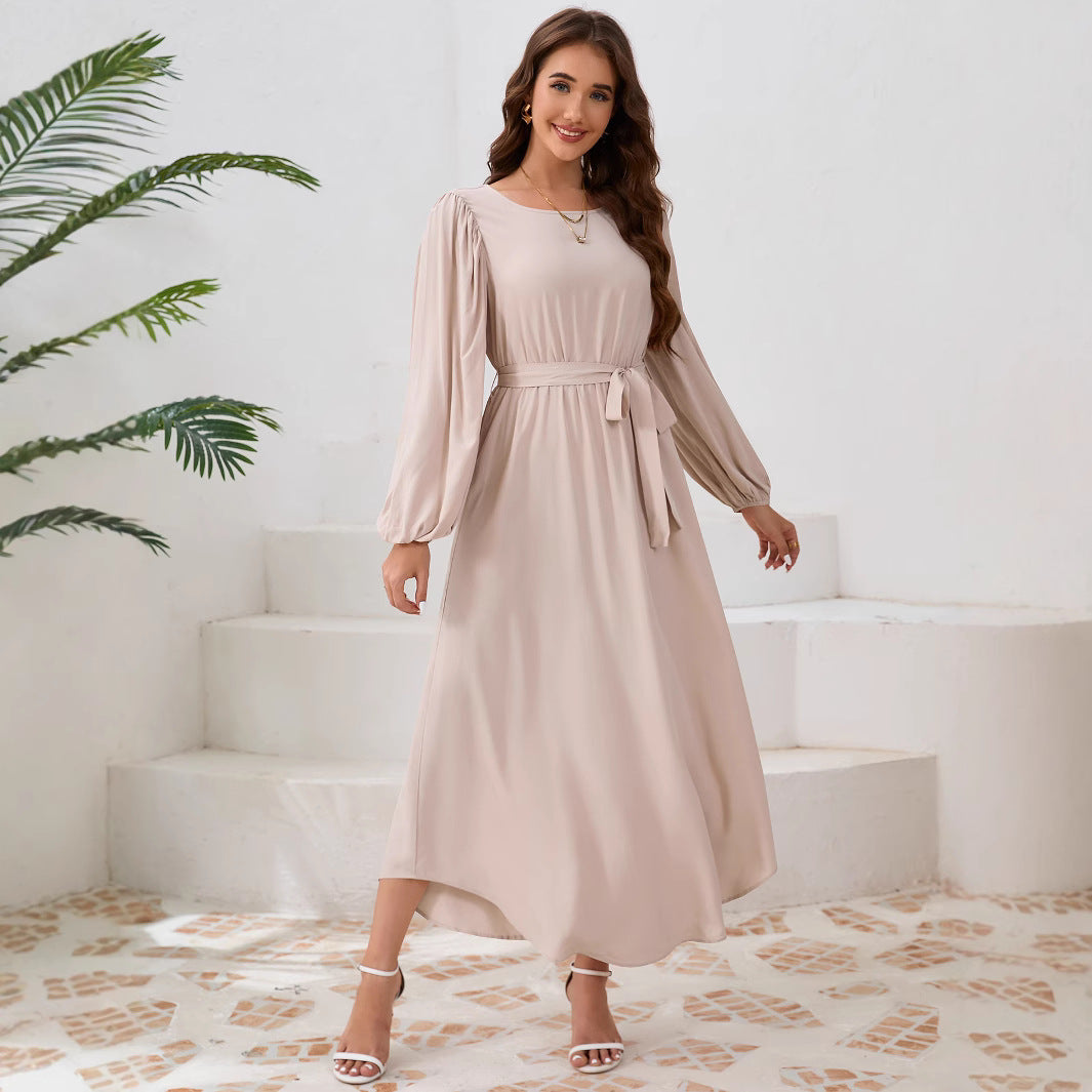 Ladies Elegant Maxie Dress with Loose Cut and Chic Puff Sleeves