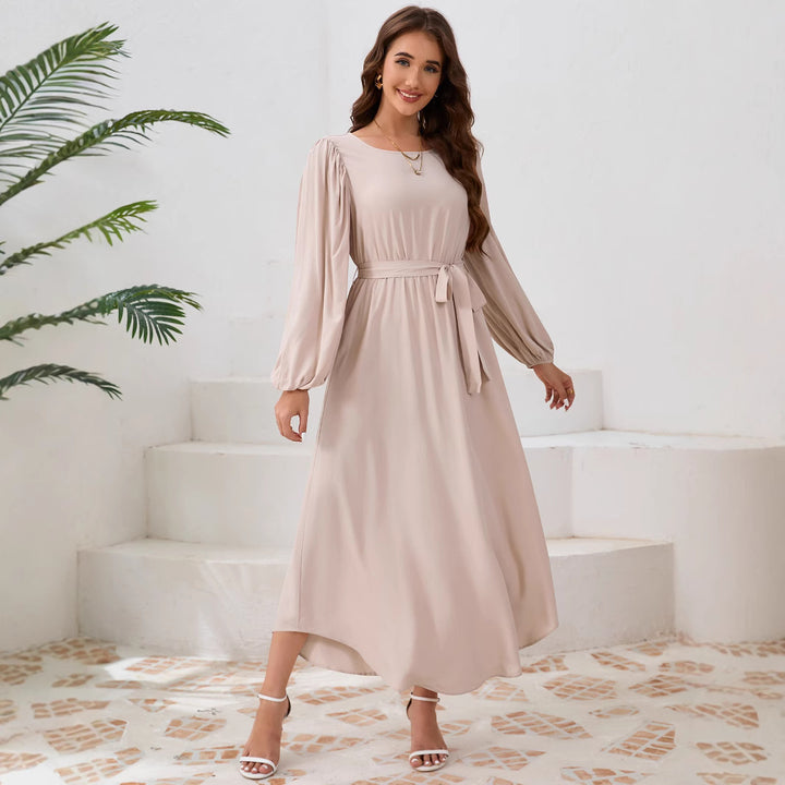 Ladies Elegant Maxie Dress with Loose Cut and Chic Puff Sleeves