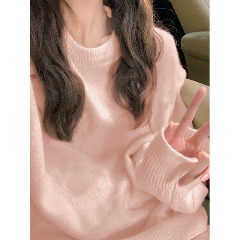 Pull en maille épaisse pour femmes avec tissu doux et col rond classique Chic & Stil