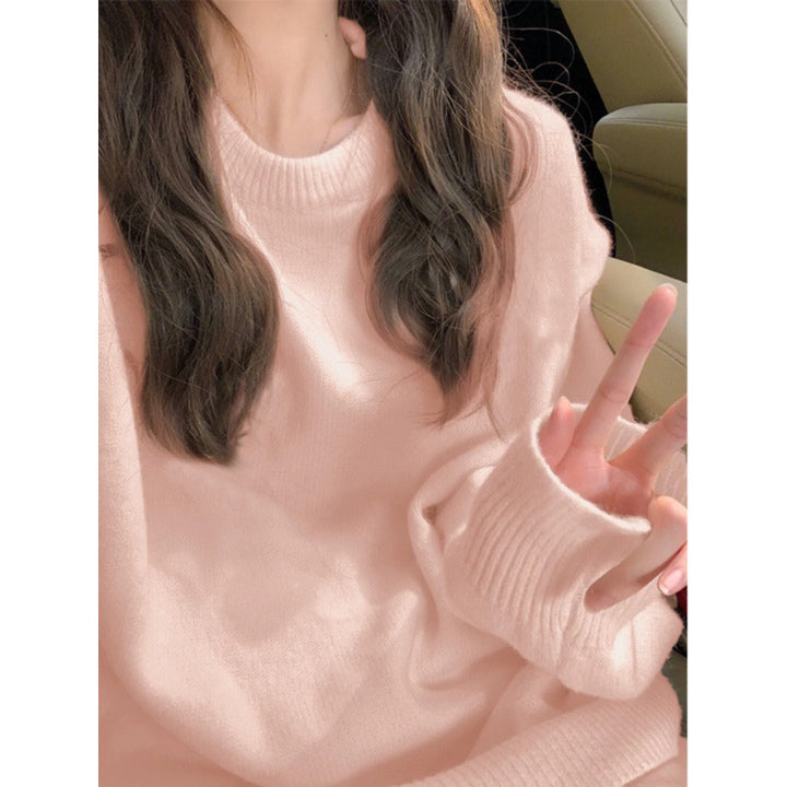 Pull en maille épaisse pour femmes avec tissu doux et col rond classique Chic & Stil