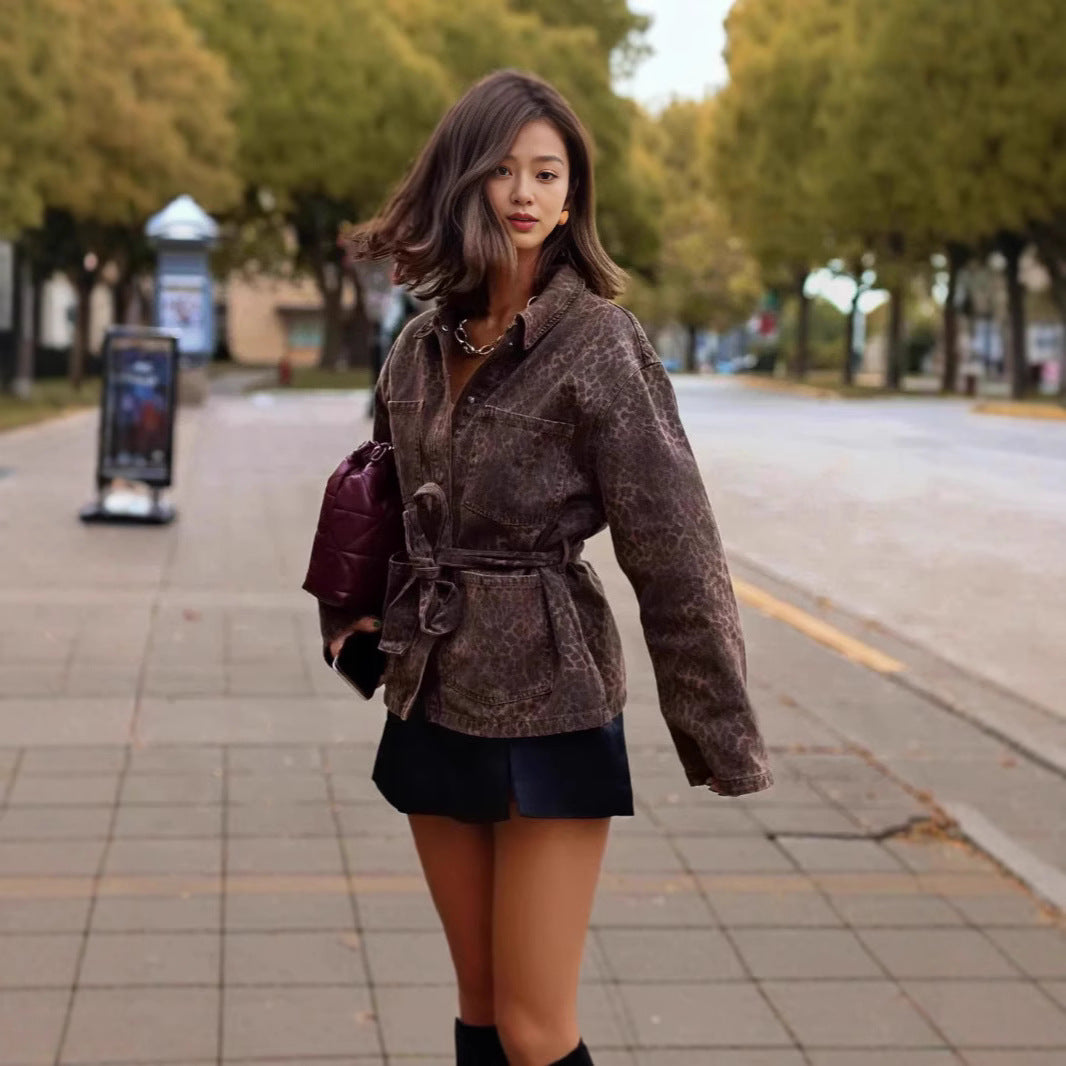 Women’s fashion utility jacket with belt Lune London