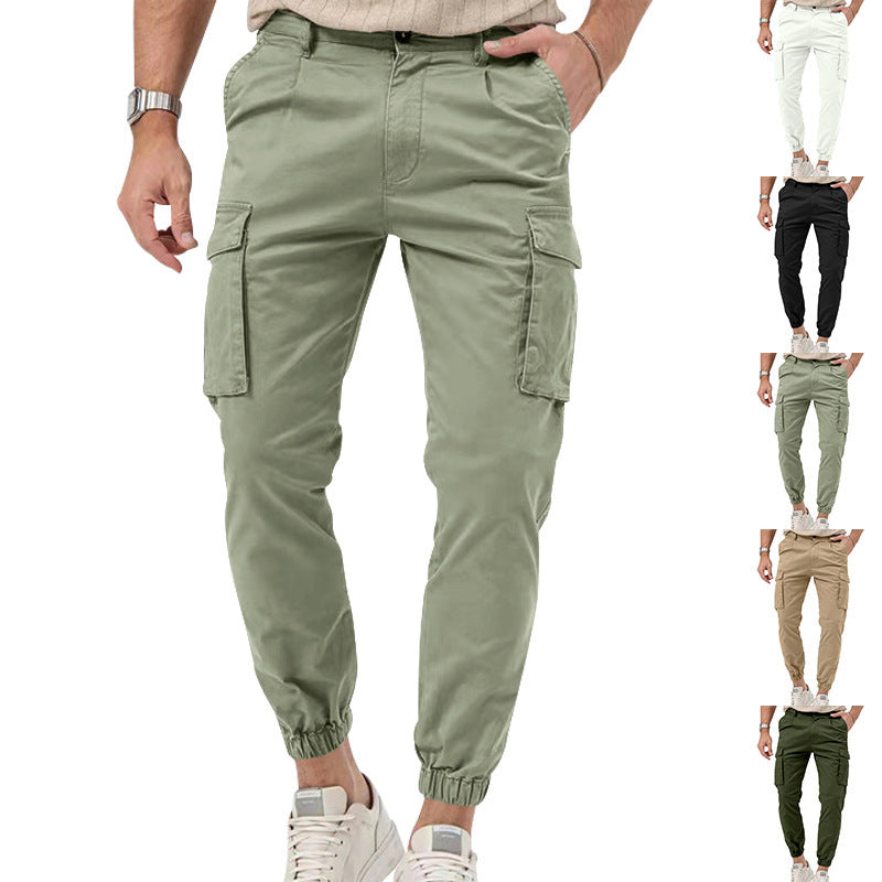 Men's cargo pants with elastic waistband and large pockets Lune London