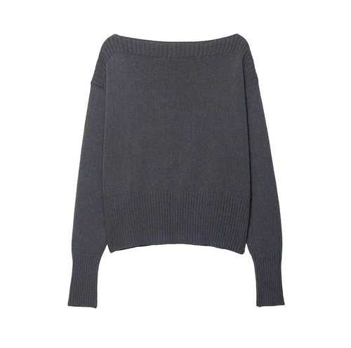 Oversized knit pullover for women with a scoop neckline and relaxed fit Lune London