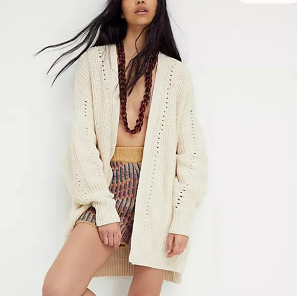 Open knit jacket for women with a slight hole structure and a comfortable fit Lune London