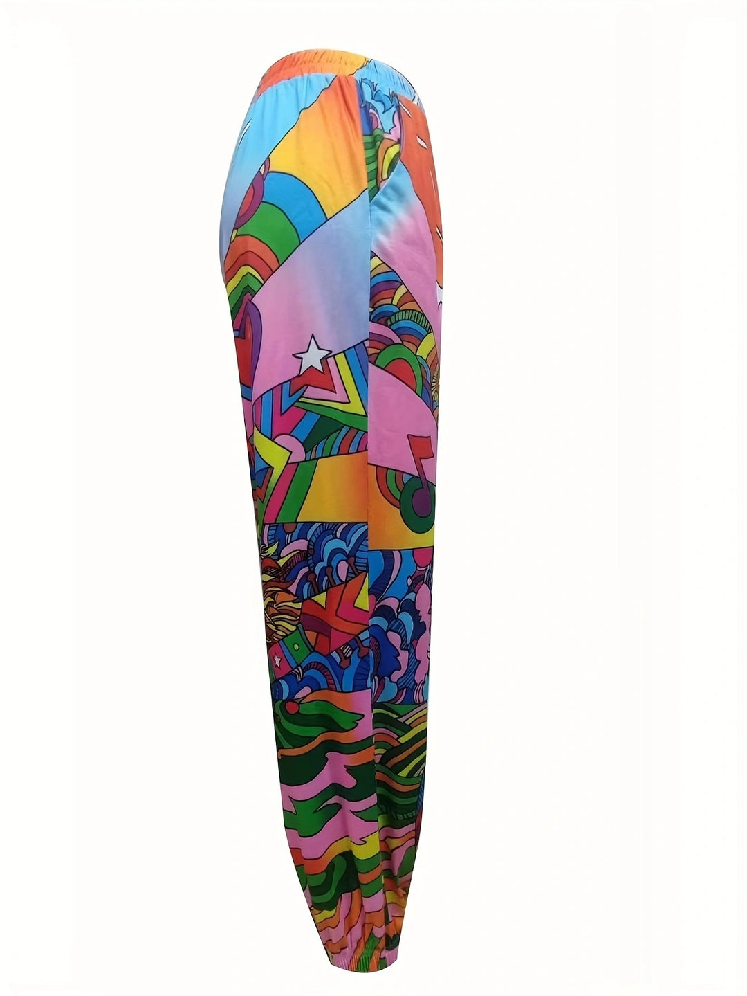 Comfortable casual pants for women with colorful graphic design Lune London