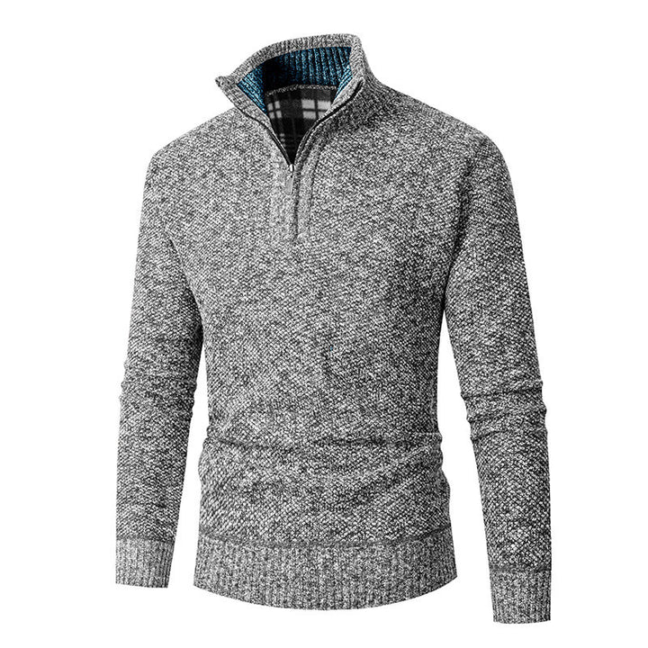 Pullover for men with high collar and practical zipper Lune London