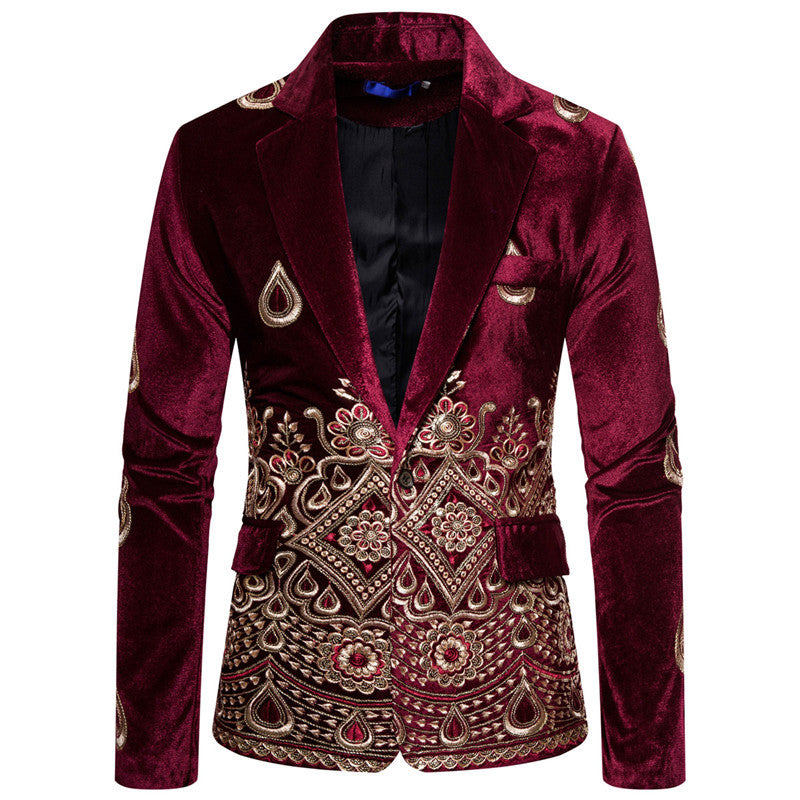 Elegant velvet jacket for men with elaborate decorations Lune London
