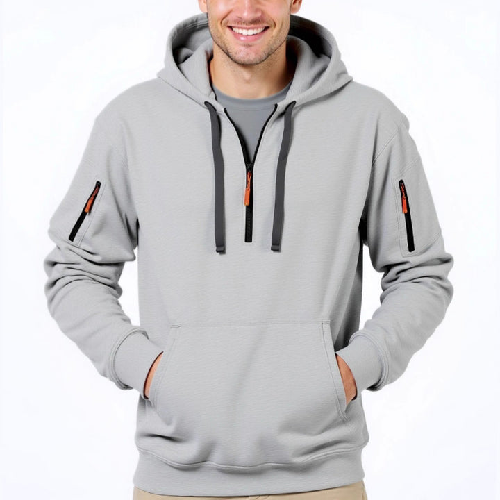 Men's trendy hoodie with versatile pockets and modern zipper Lune London