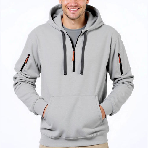 Men's trendy hoodie with versatile pockets and modern zipper Lune London