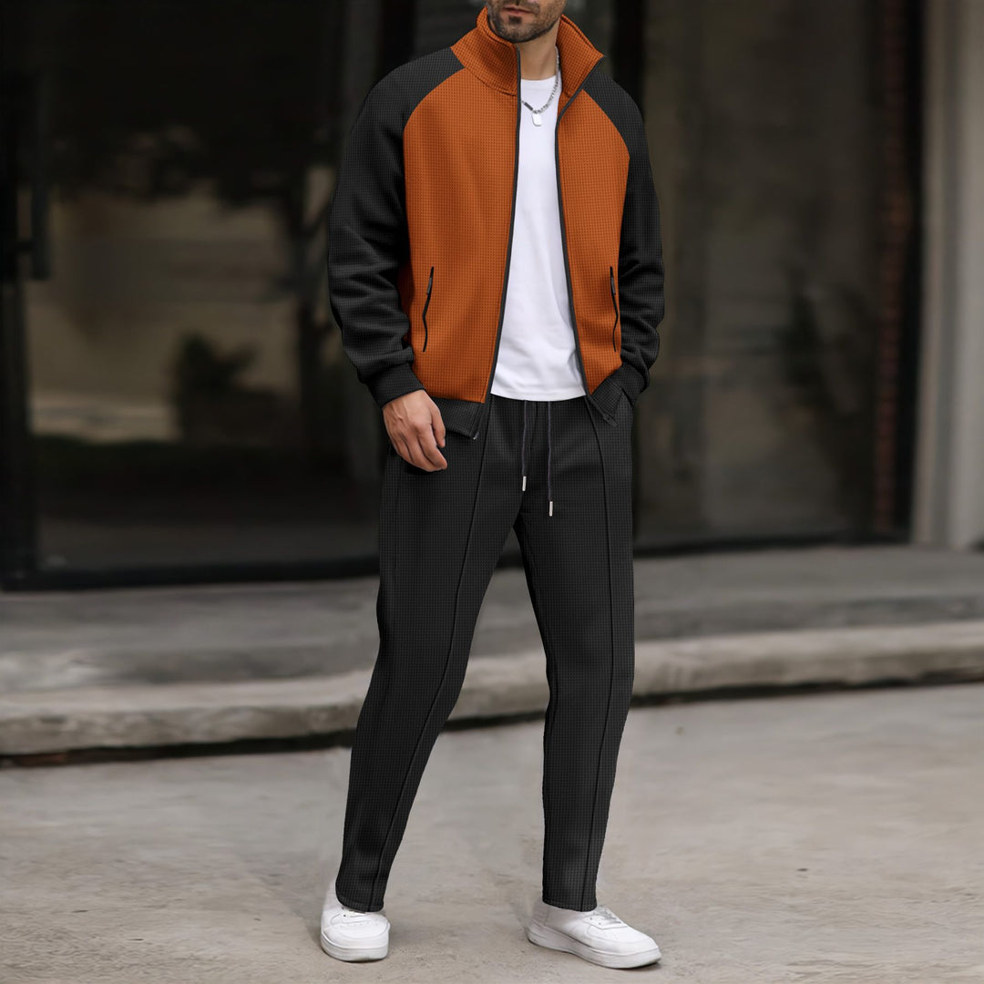 Men's sport jacket and pants set with textured design Lune London